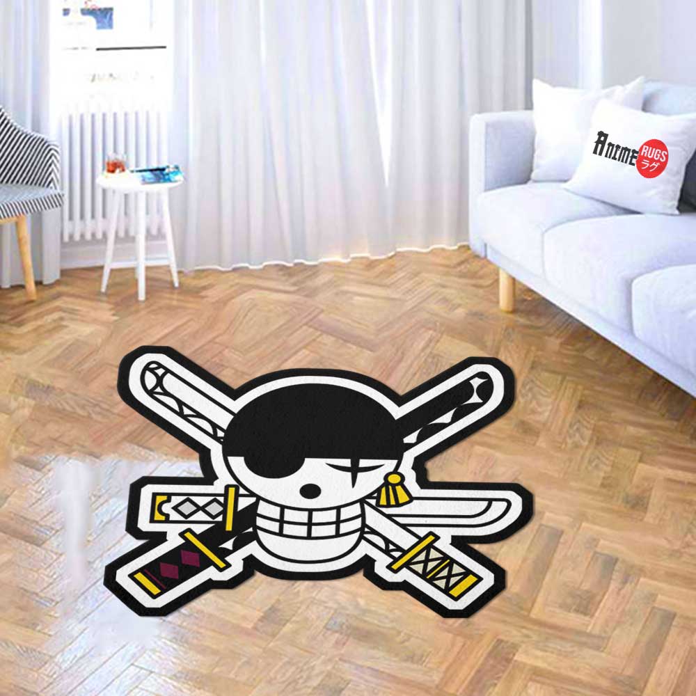 Zoro Jolly Flag Shaped Rugs Custom One Piece For Room Decor Mat