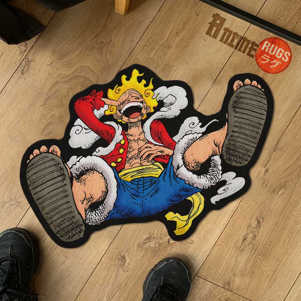 gear 5 luffy rug Luffy Gear 5 Shaped Rugs Custom Anime One Piece Carpets Room Decor Mat– Animerugs