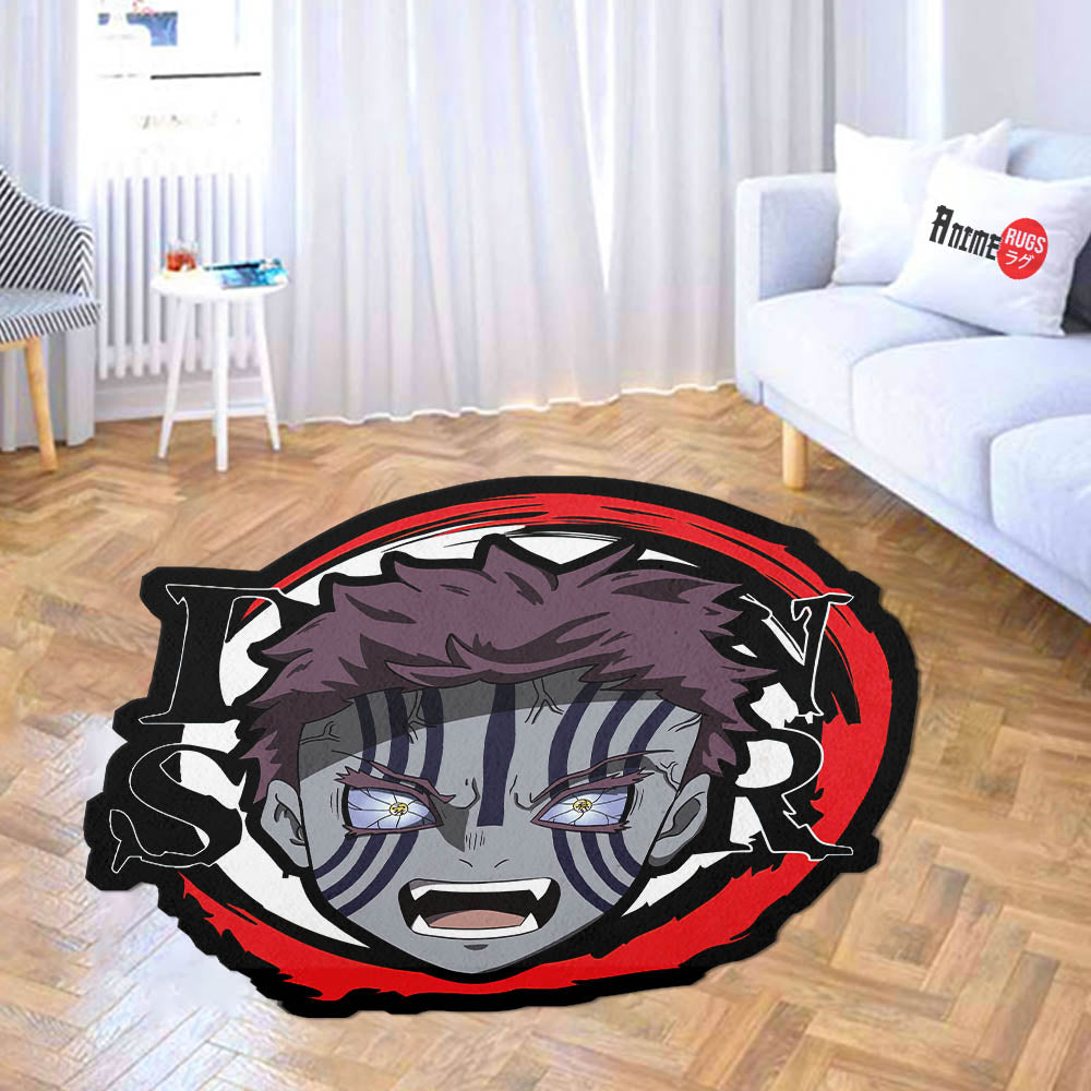 Akaza Shaped Rug Custom Anime Demon Slayer Mats For Bedroom Living Roo ...