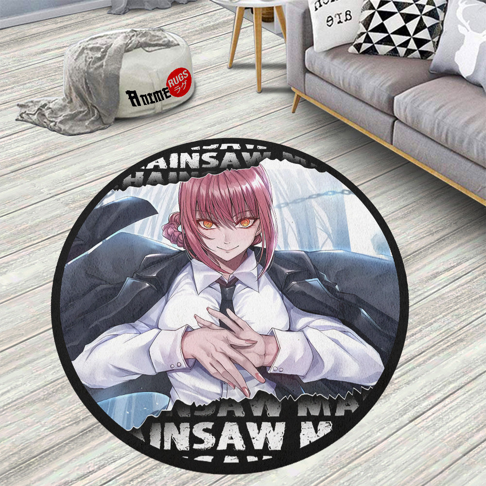 Makima Round Rug Custom Chainsaw Man Anime Rug Floor Mats– Animerugs