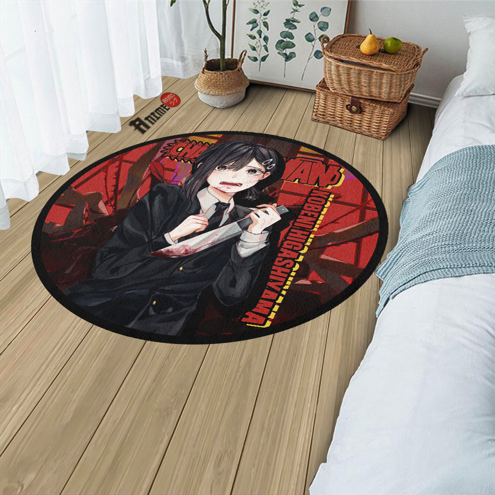 Kobeni Higashiyama Round Rug Custom Chainsaw Man Anime Rug Floor Mats ...