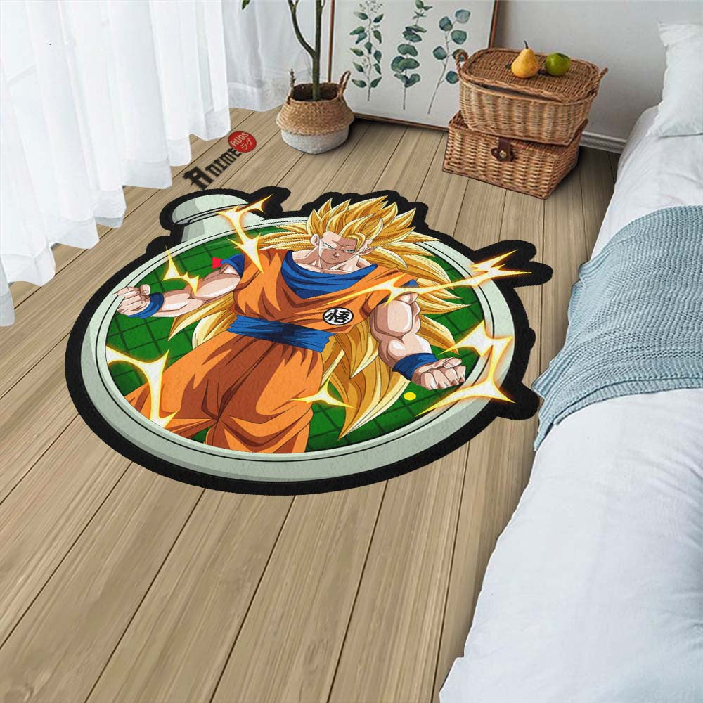 Groku Rug Goku Ssj Shaped Rug Custom Dragon Ball Anime Room Decor– Animerugs