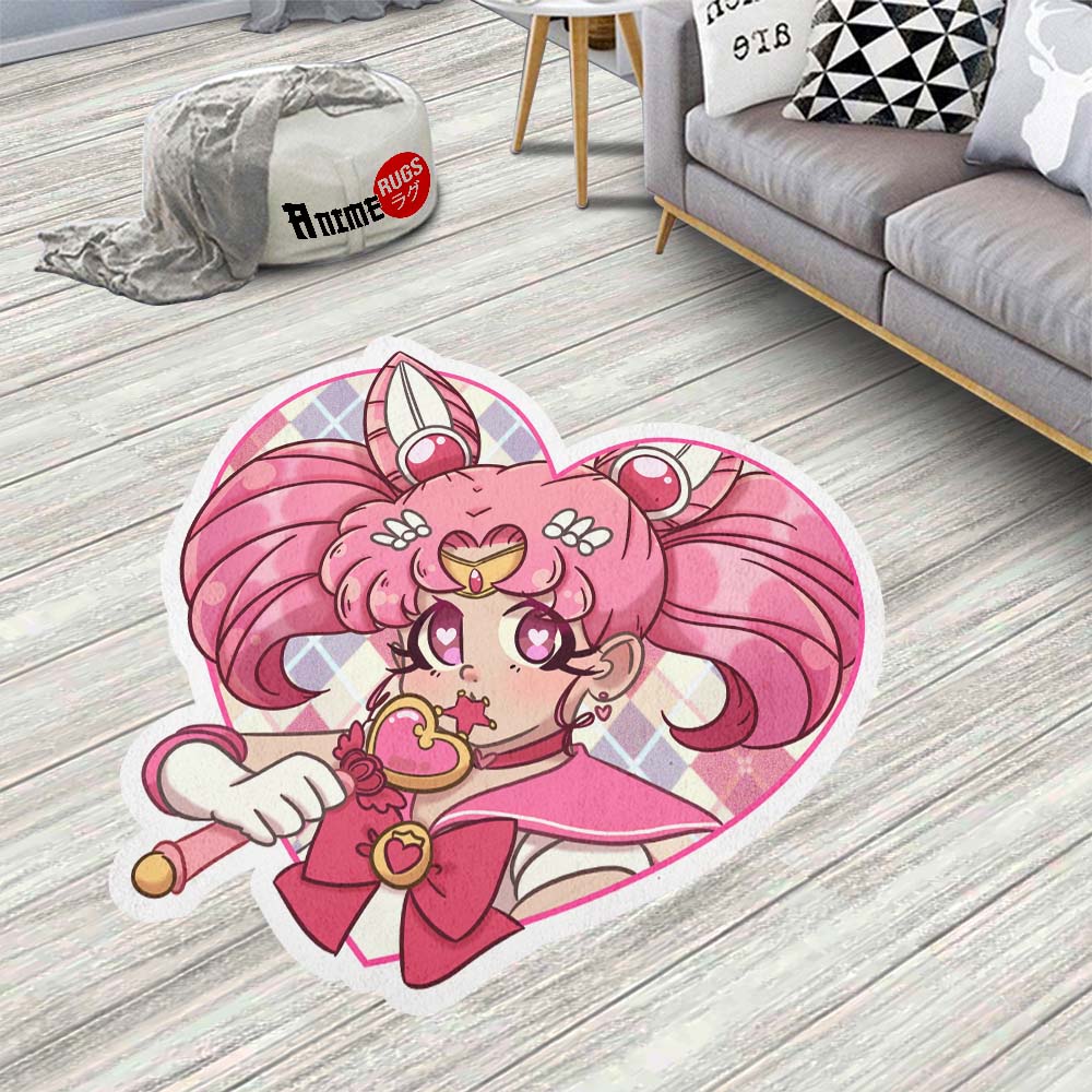 Sailor Chibi Moon Shaped Rug Custom Sailor Moon Anime Room Decor– Animerugs