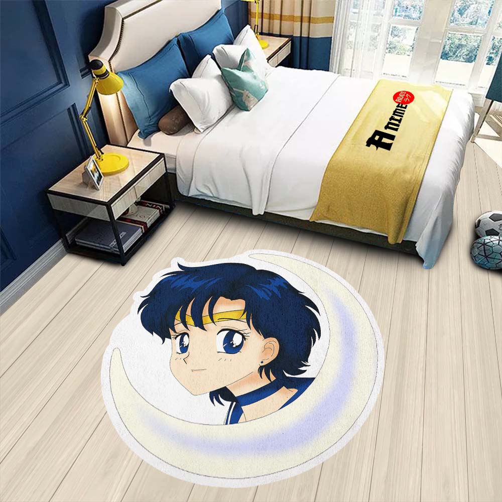 Sailor Mercury Shaped Rug Custom Sailor Moon Anime Room Decor– Animerugs