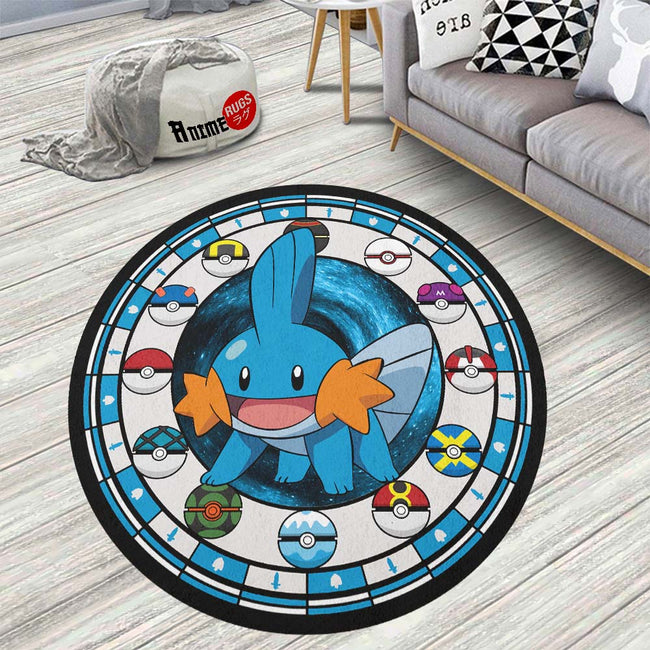 Mudkip Round Rug Custom Pokemon Anime Circle Carpet-Animerugs