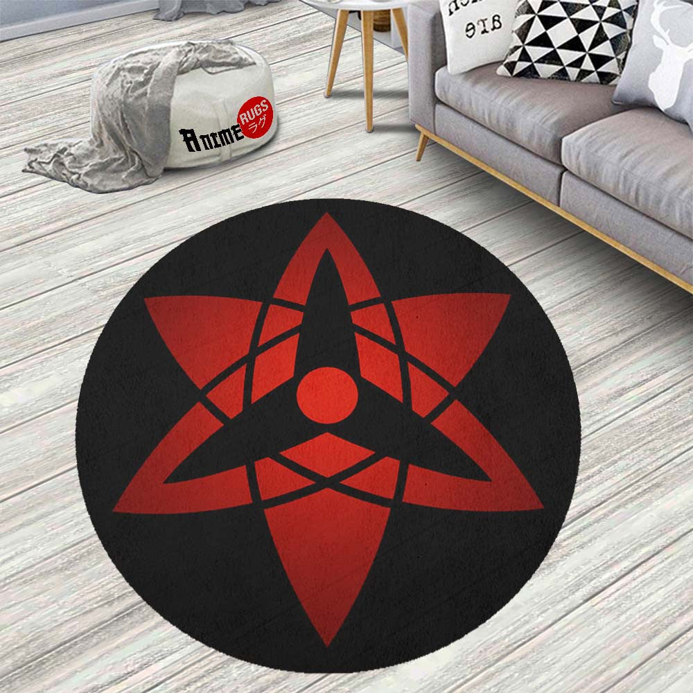 Sasuke Eternal Mangekyou Round Rug Custom Anime Circle Carpet– Animerugs