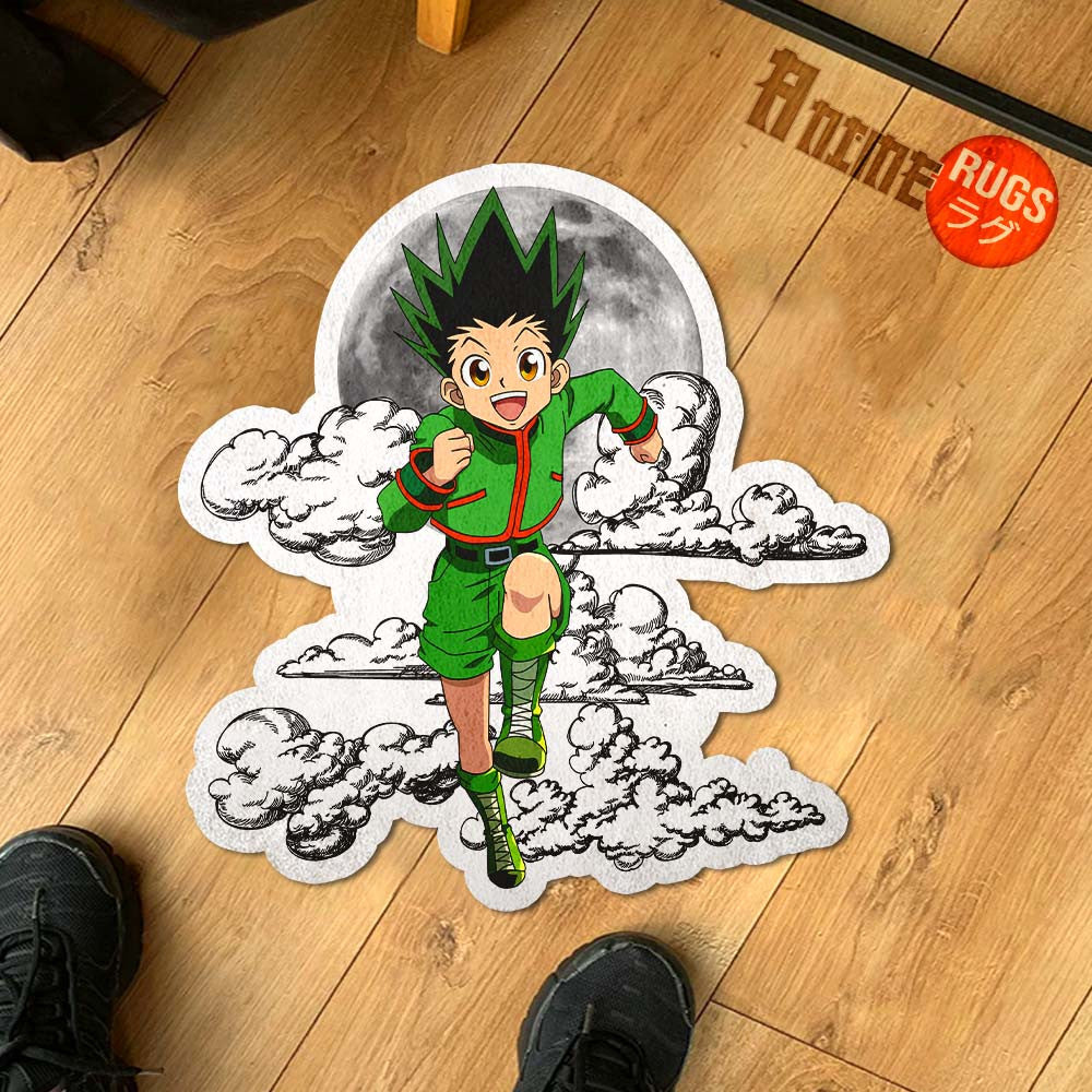 Gon Rug Gon Freecss Shaped Rug Custom Moon Clouds Hunter x Hunter Anime Room D ...