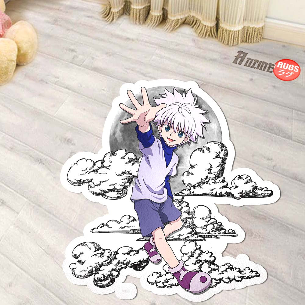 Killua Zoldyck Shaped Rug Custom Moon Clouds Hunter x Hunter Anime Roo ...