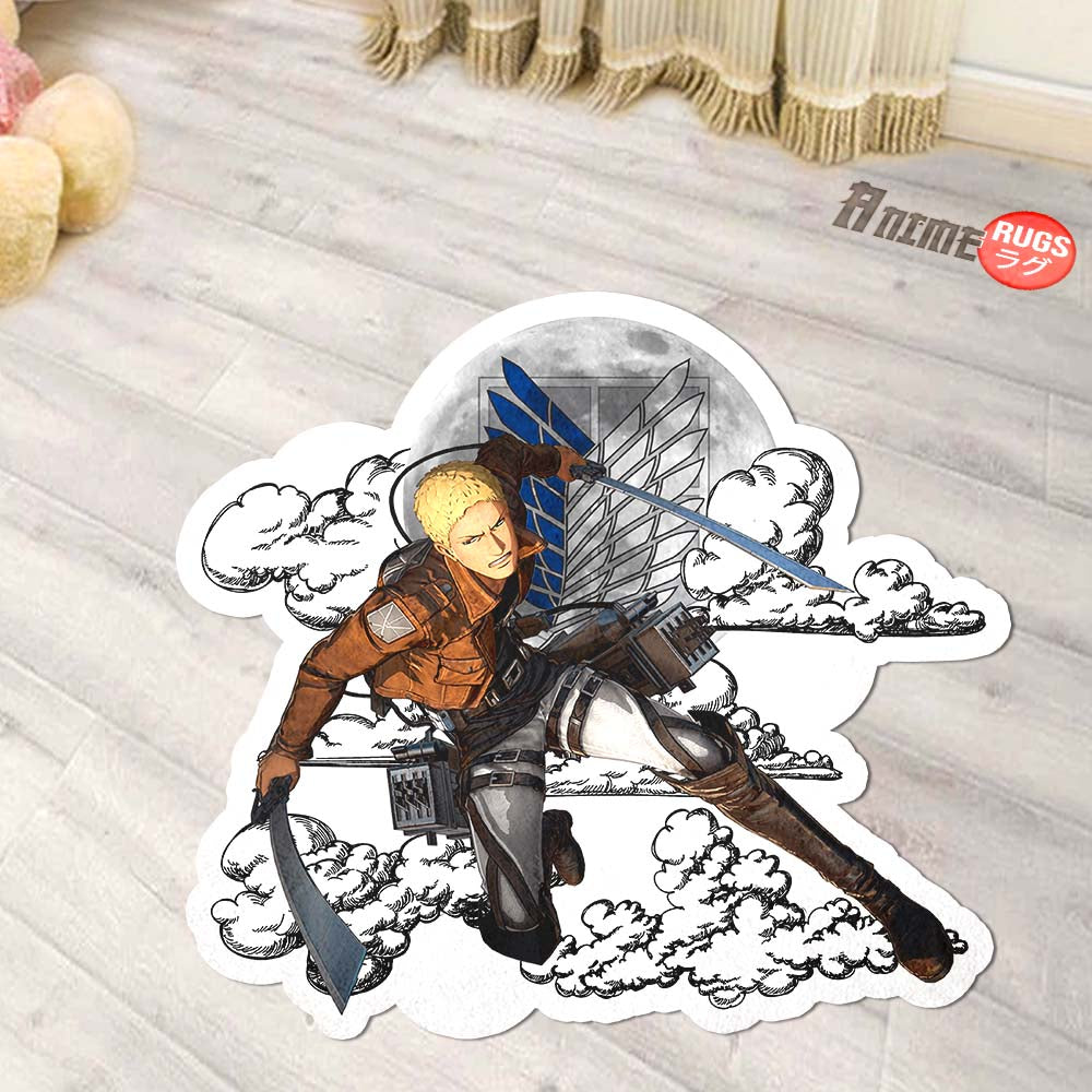 Reiner Braun Shaped Rug Custom Moon Clouds Attack On Titan Anime Room ...