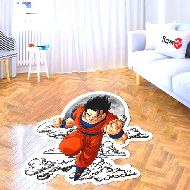 Gohan Shaped Rug Custom Moon Clouds Dragon Ball Anime Room Decor-Animerugs
