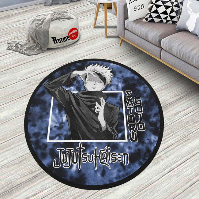 Satoru Gojo Round Rug Custom Tie Dye Style Jujutsu Kaisen Anime Circle ...