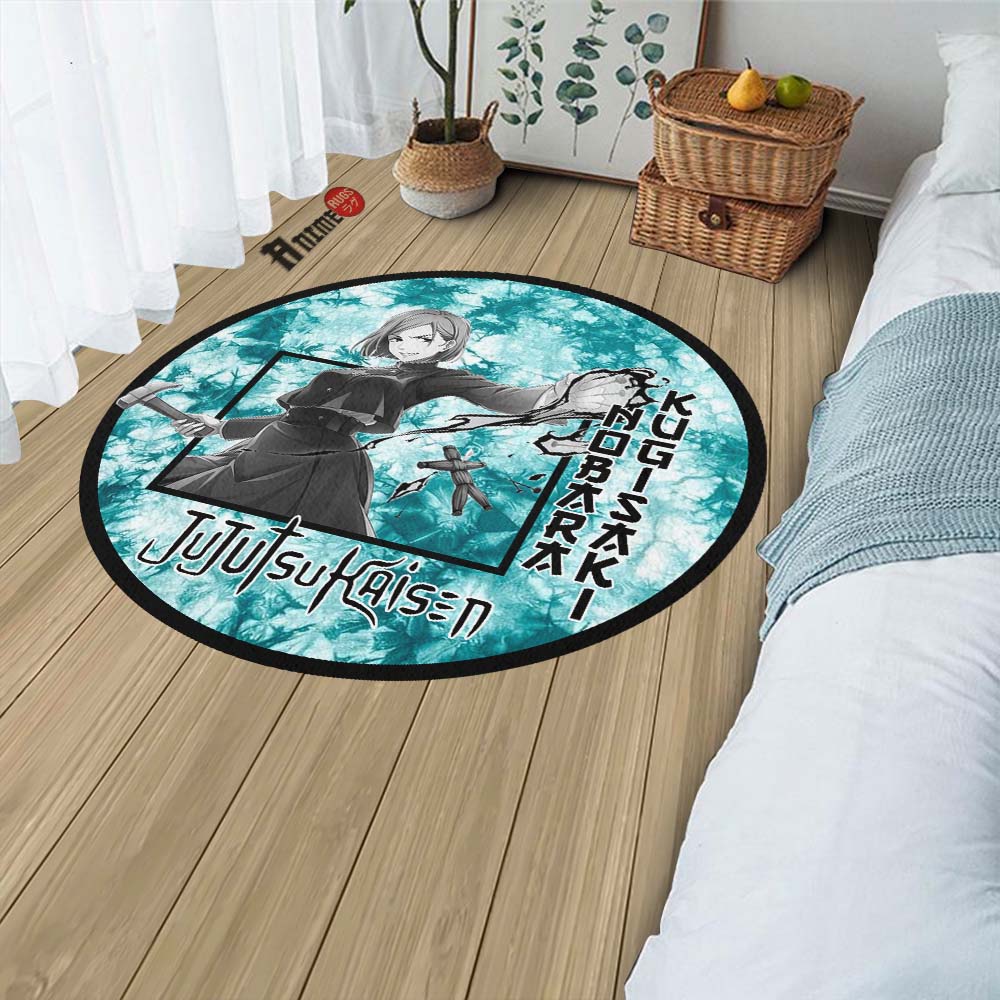 Nobara Kugisaki Round Rug Custom Tie Dye Style Jujutsu Kaisen Anime Ci ...