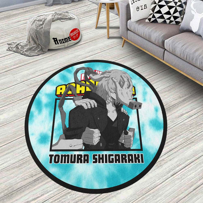 Tomura Shigaraki Round Rug Custom Tie Dye Style My Hero Academia Anime Circle Carpet-Animerugs