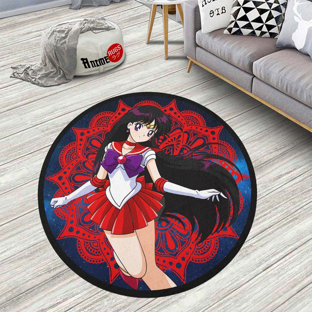 Sailor Mars Round Rug Custom Sailor Moon Anime Circle Carpet– Animerugs