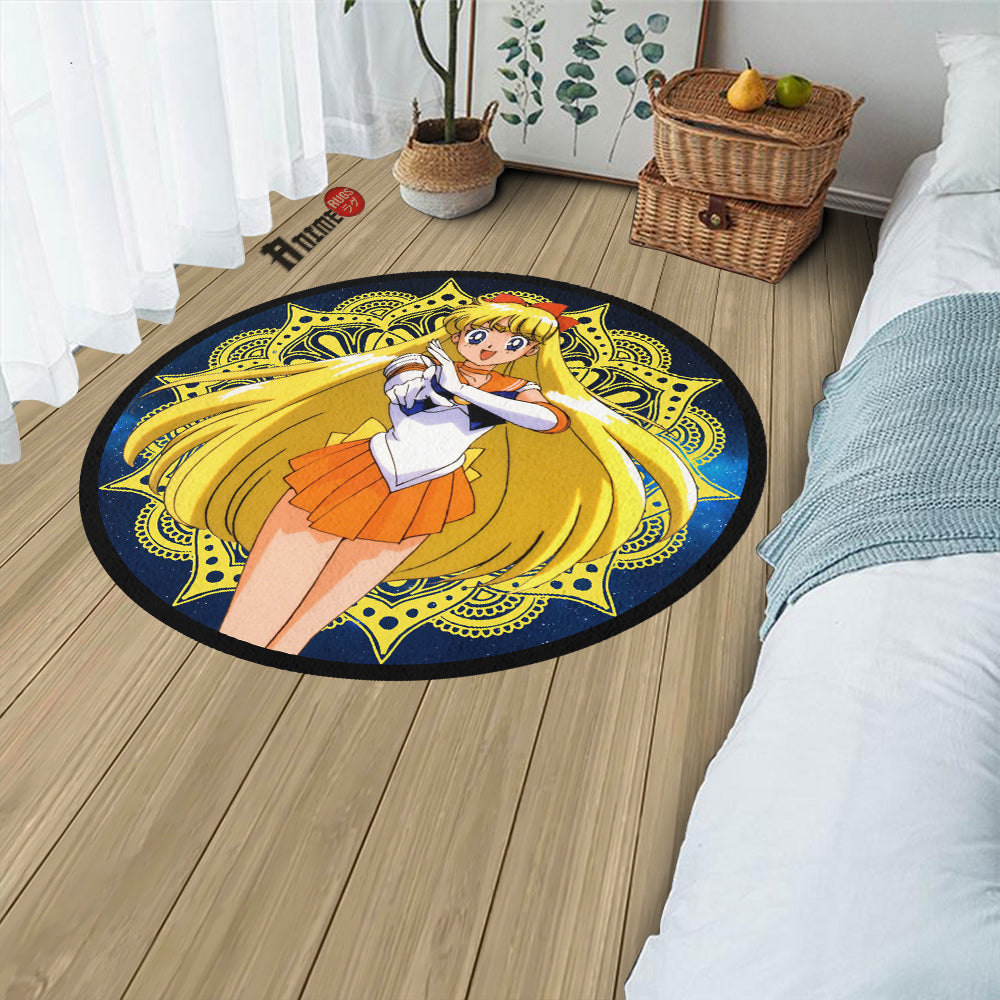 Sailor Venus Round Rug Custom Sailor Moon Anime Circle Carpet– Animerugs