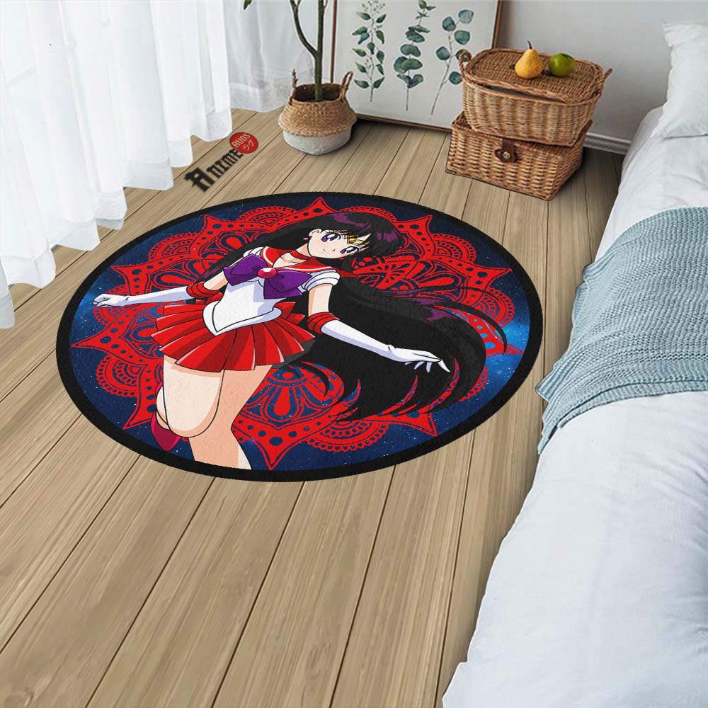Sailor Mars Round Rug Custom Sailor Moon Anime Circle Carpet– Animerugs
