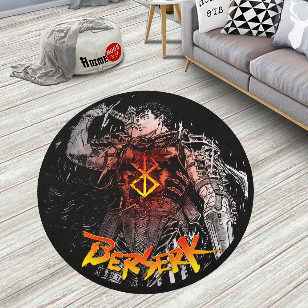 Guts Round Rug Custom Berserk Anime Circle Carpet– Animerugs