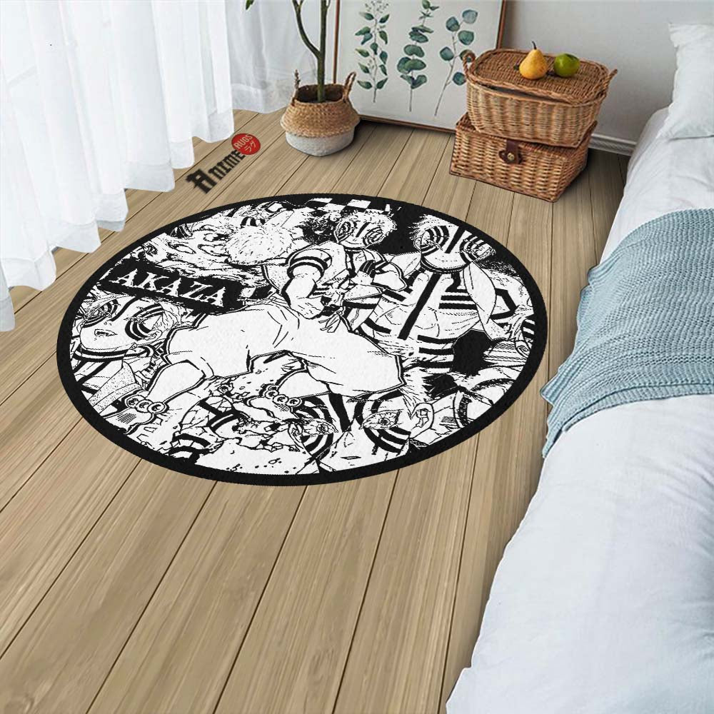 Demon Slayer Custom Rug Akaza Manga Round Rug Custom Demon Slayer Anime Circle Carpet– Animerugs