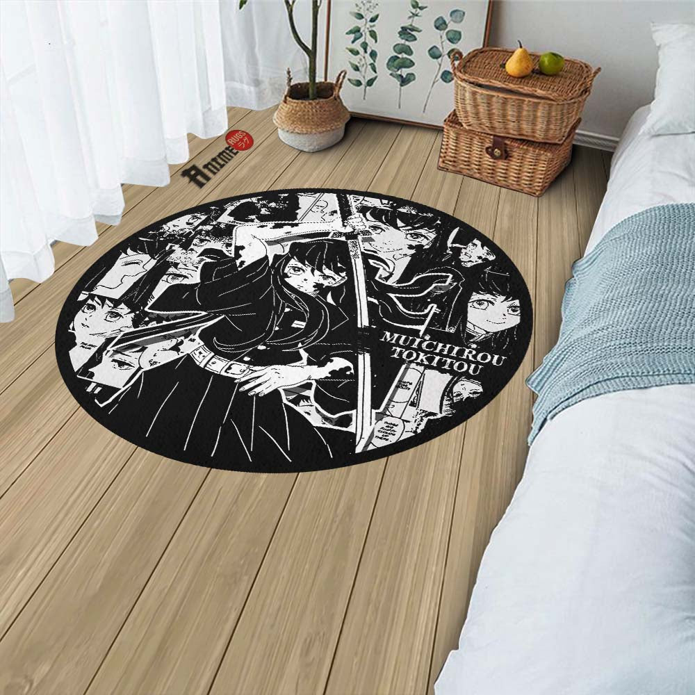 Slayer Custom Rug Muichirou Tokitou Manga Round Rug Custom Demon Slayer Anime Circle Car ...