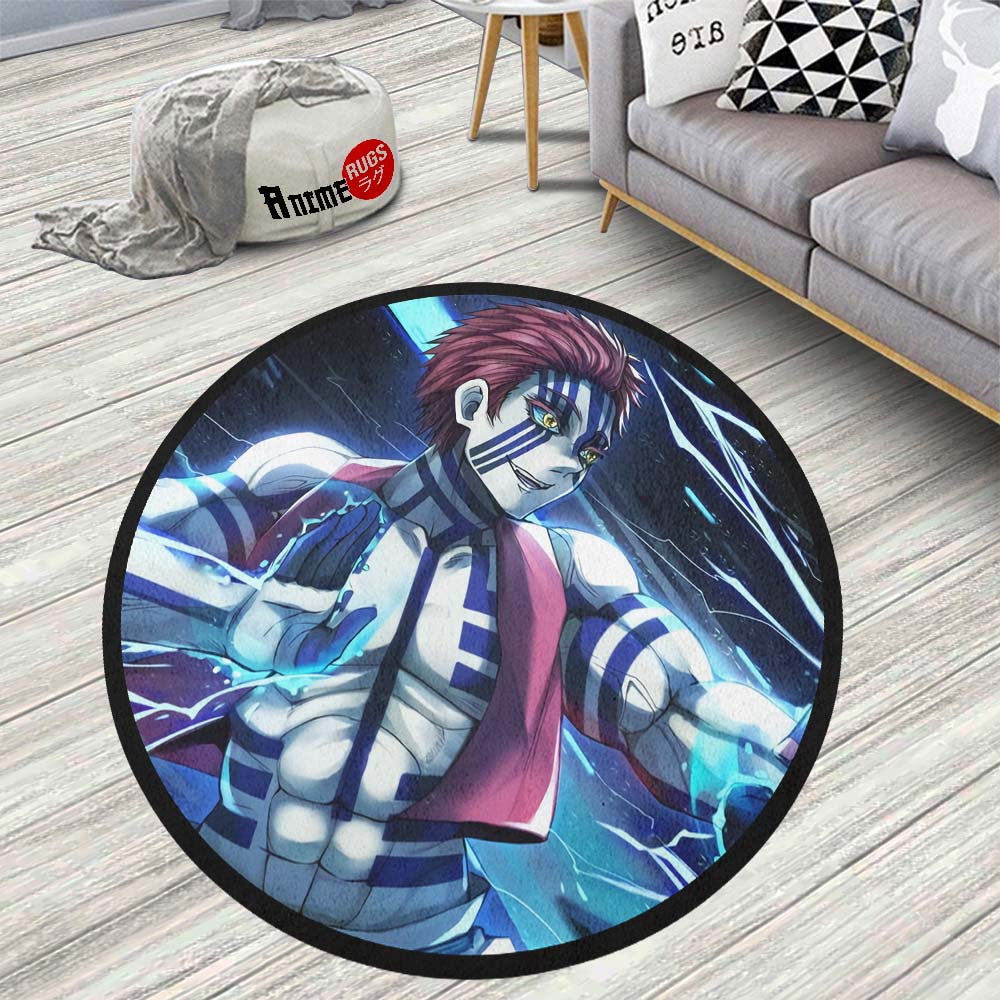 Akaza Round Rug Custom Demon Slayer Anime Circle Carpet– Animerugs