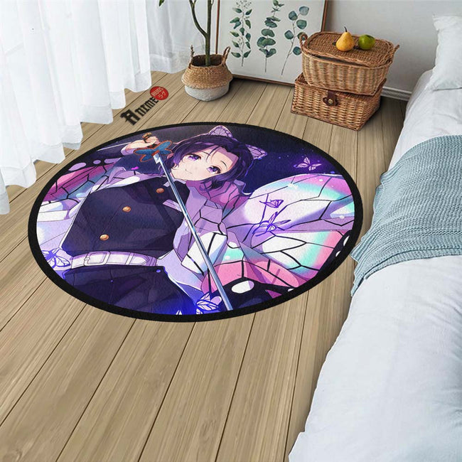 Shinobu Kochou Round Rug Custom Demon Slayer Anime Circle Carpet ...