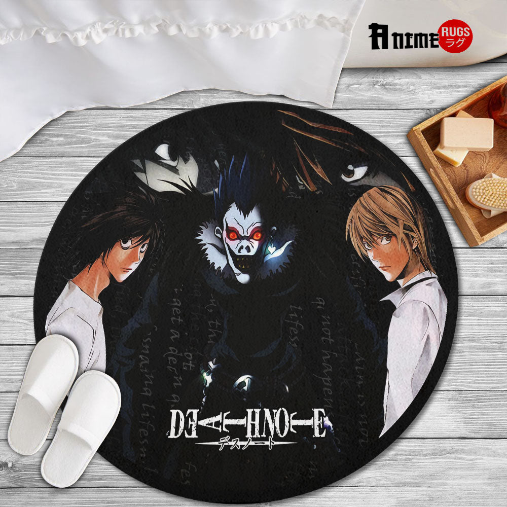 L Lawliet & Light Yagami & Ryuk Round Rug Custom Death Note Anime Circ ...