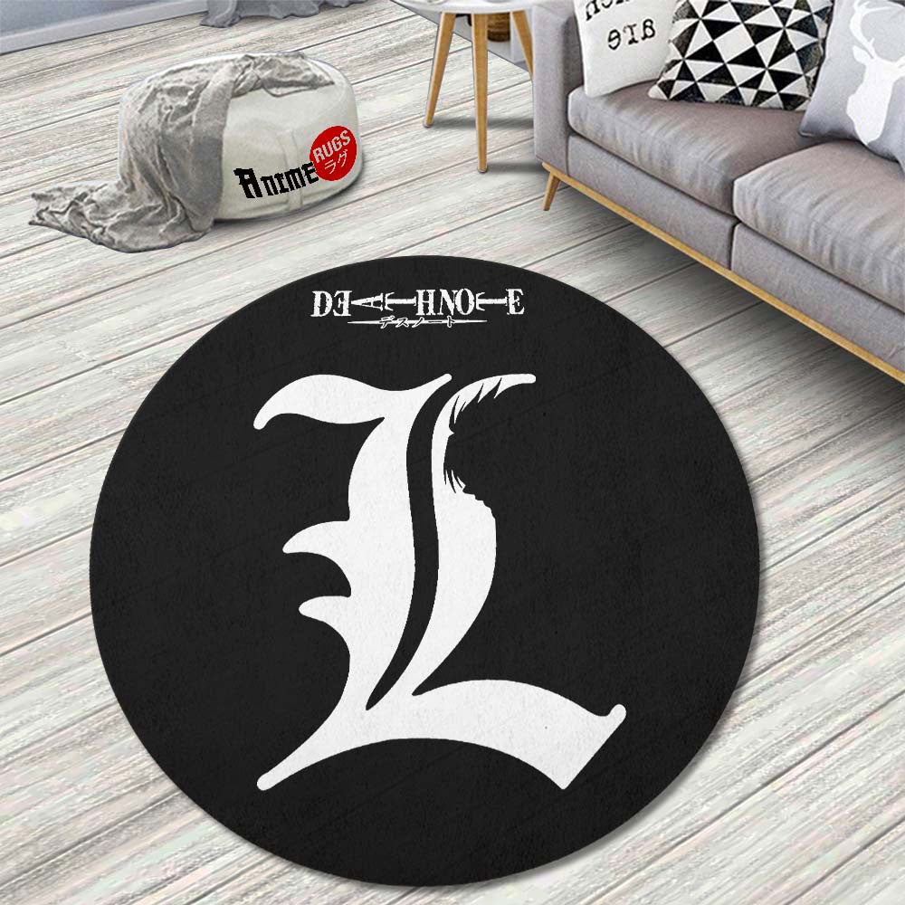 Death Note Rug L Round Rug Custom Death Note Anime Circle Carpet– Animerugs