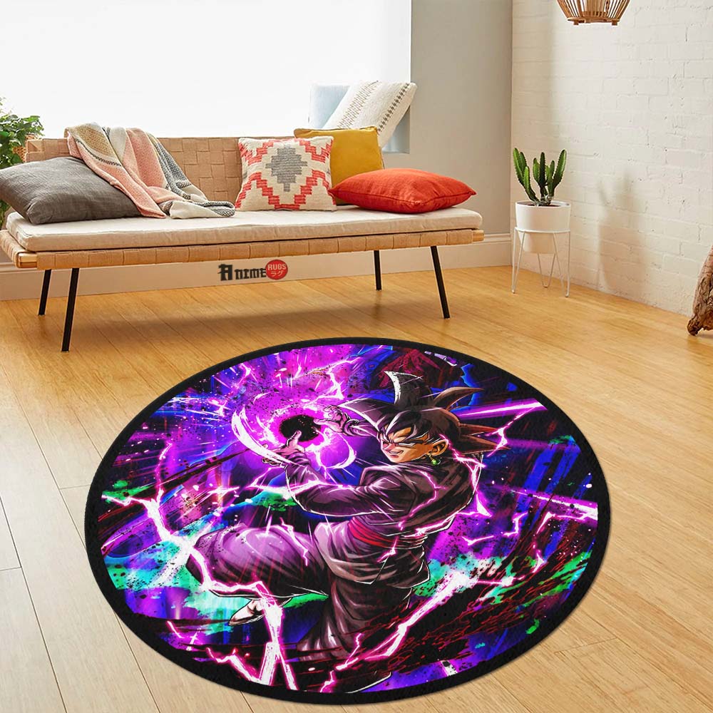 Groku Rug Goku Black Rose Skill Round Rug Custom Dragon Ball Anime Circle Carpet ...