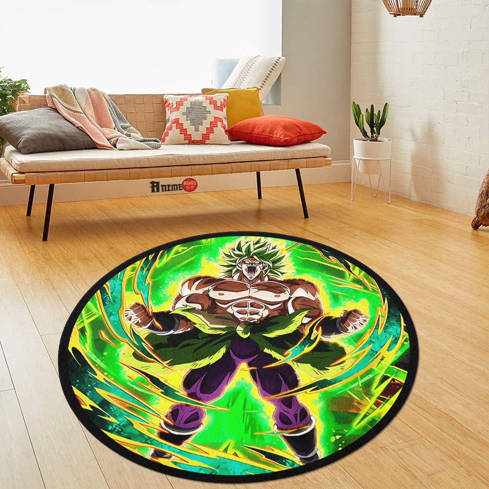 Broly Skill Round Rug Custom Dragon Ball Anime Circle Carpet– Animerugs