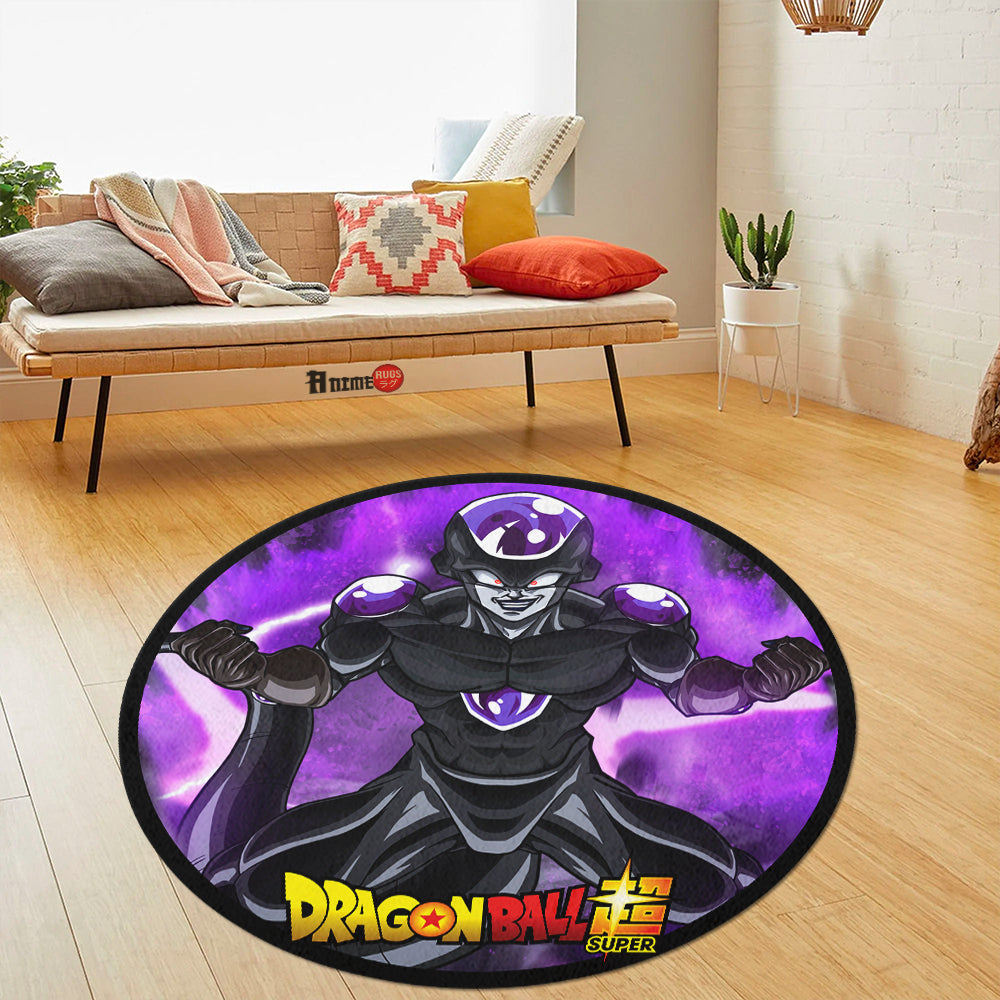 Black Frieza Round Rug Custom Dragon Ball Super Super Heroes Anime Cir ...