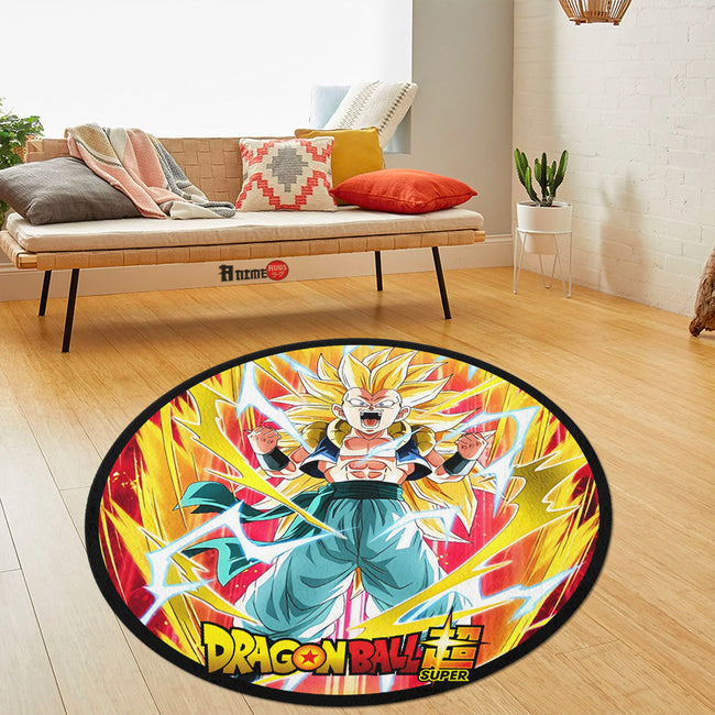 Gotenks Round Rug Custom Dragon Ball Super Super Heroes Anime Circle Carpet-Animerugs