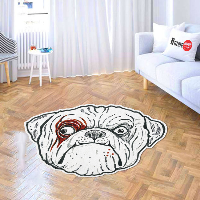 Funny Pitbull Dog Face Shaped Rugs Custom For Room Decor Mat Quality Carpet-Animerugs