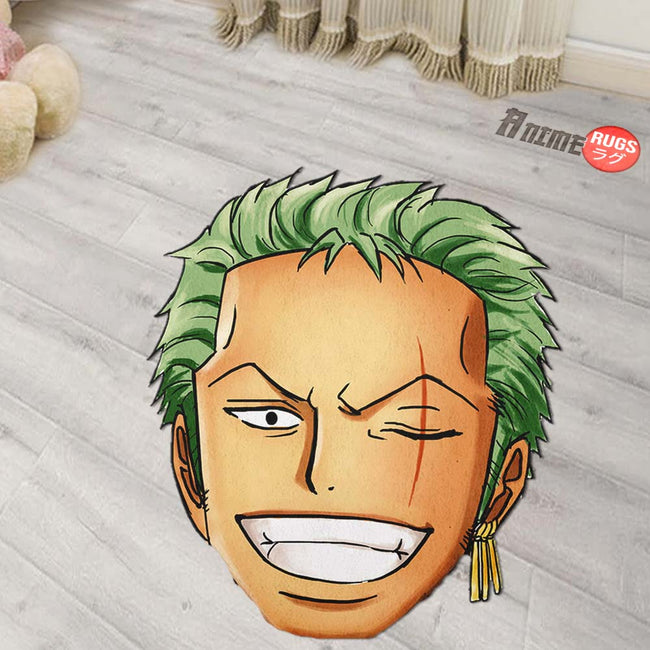 Roronoa Zoro Shaped Rugs Custom One Piece For Room Decor Mat Quality Carpet-Animerugs
