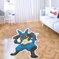 Lucario Shaped Rug Custom Anime Pokemon Mats Room Decor Quality Carpets-Animerugs