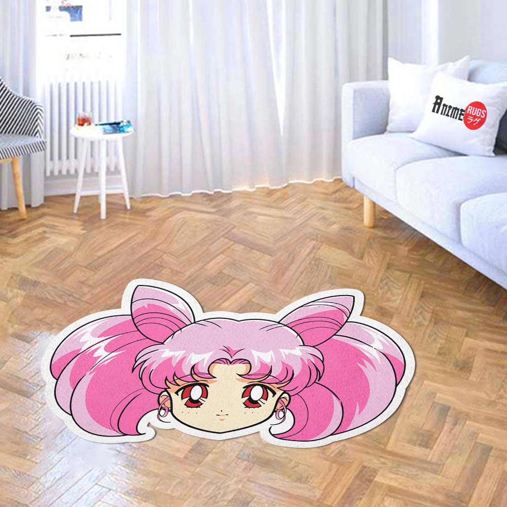 Sailor Chibi Moon Shaped Rug Custom Sailor Moon Anime Room Mats– Animerugs