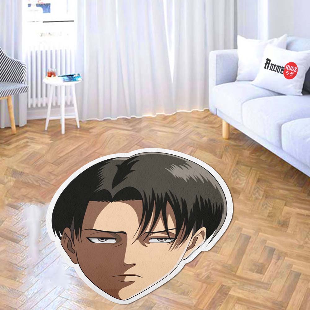 Levi Ackerman Shaped Rug Custom Attack On Titan Anime Room Decor Mat Q ...