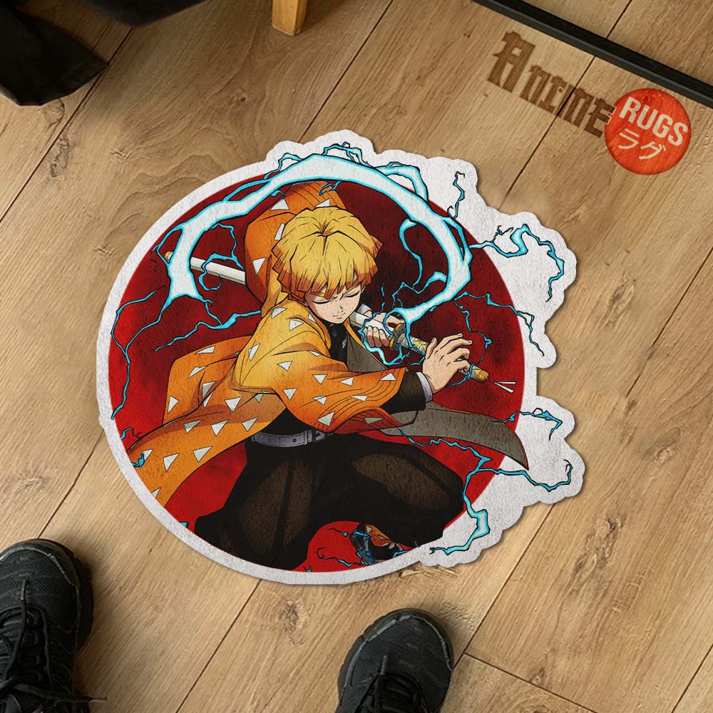 Demon Slayer Custom Rug Zenitsu Agatsuma Shaped Rug Custom Anime Demon Slayer Room Decor Mat Q ...