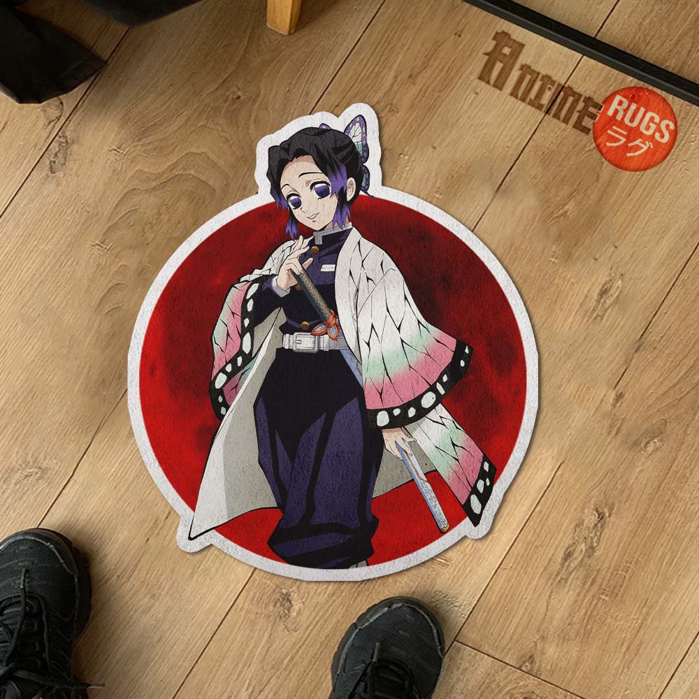 Shinobu Kochou Shaped Rug Custom Anime Demon Slayer Room Decor Mat Qua ...