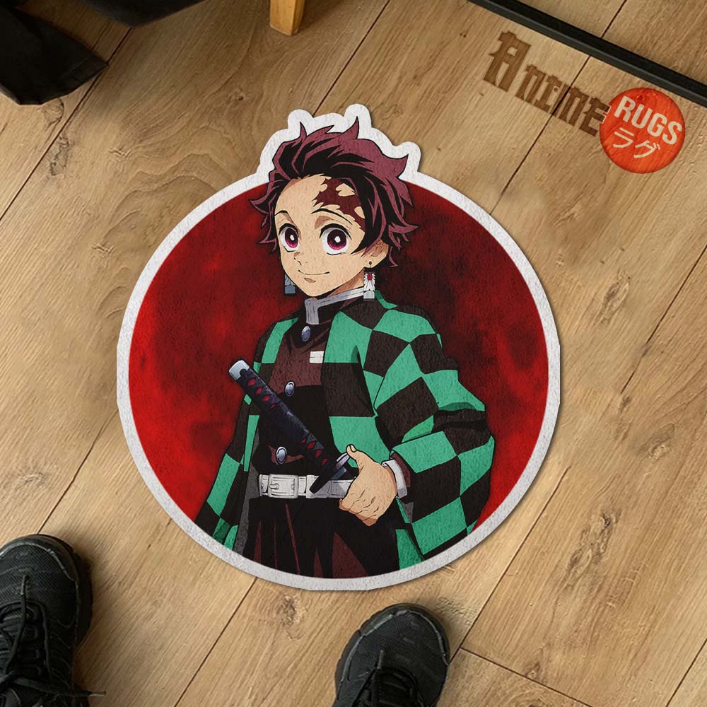 Tanjiro Rug Tanjiro Kamado Shaped Rug Custom Anime Demon Slayer Room Decor Mat Qua ...