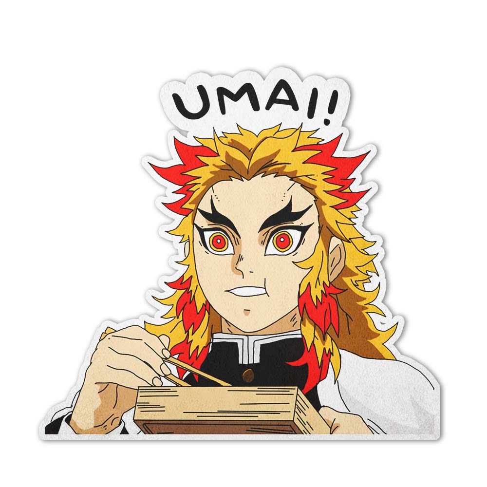 Rengoku Umai Umai Shaped Rug Custom Anime Demon Slayer Room Decor Mat ...