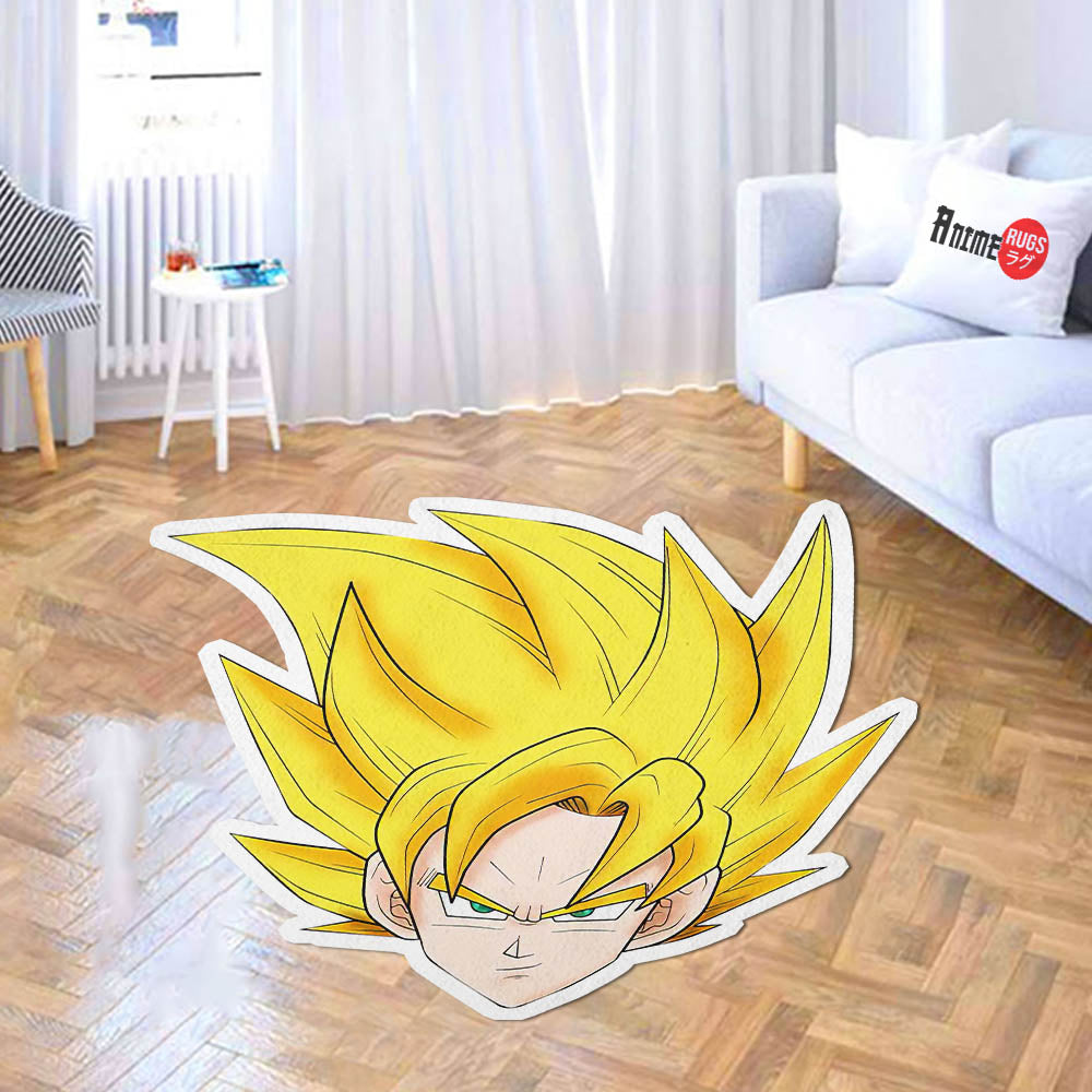 Goku SSJ Shaped Rugs Custom Anime Dragon Ball Carpets Room Decor Mats ...