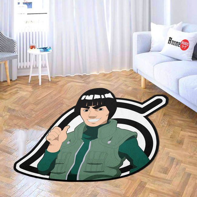 Might Guy Shaped Rugs Custom Symbol Anime Carpets Room Decor Mats-Animerugs
