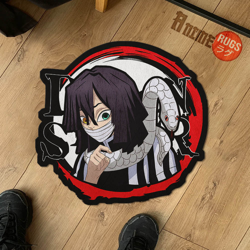 Slayer Custom Rug Obanai Iguro Shaped Rug Custom Anime Demon Slayer Mats For Bedroom Liv ...
