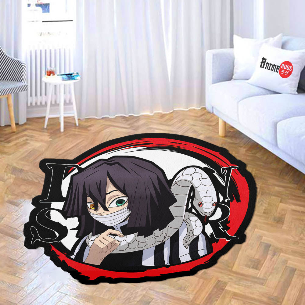 Obanai Iguro Shaped Rug Custom Anime Demon Slayer Mats For Bedroom Liv ...