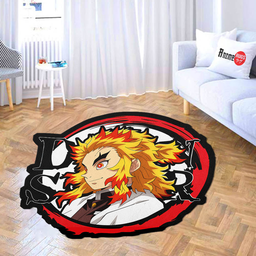 Kyoujurou Rengoku Shaped Rug Custom Anime Demon Slayer Mats For Bedroo ...