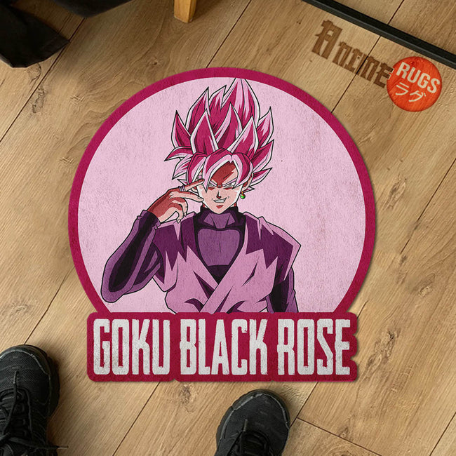 Goku Black Rose Shaped Rug Custom Anime Dragon Ball Mats For Bedroom Living Room Quality Carpets-Animerugs